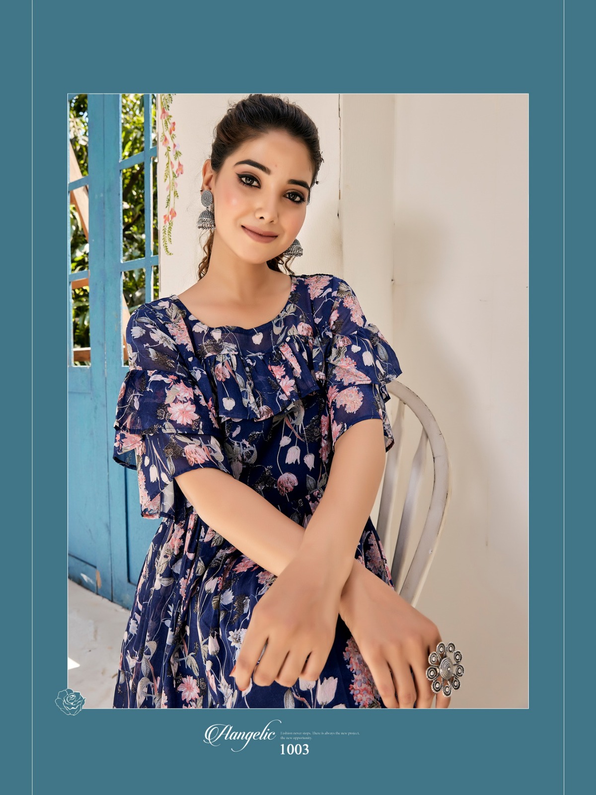 vitara fashion Georgia Georgette stylish look kurti catalog