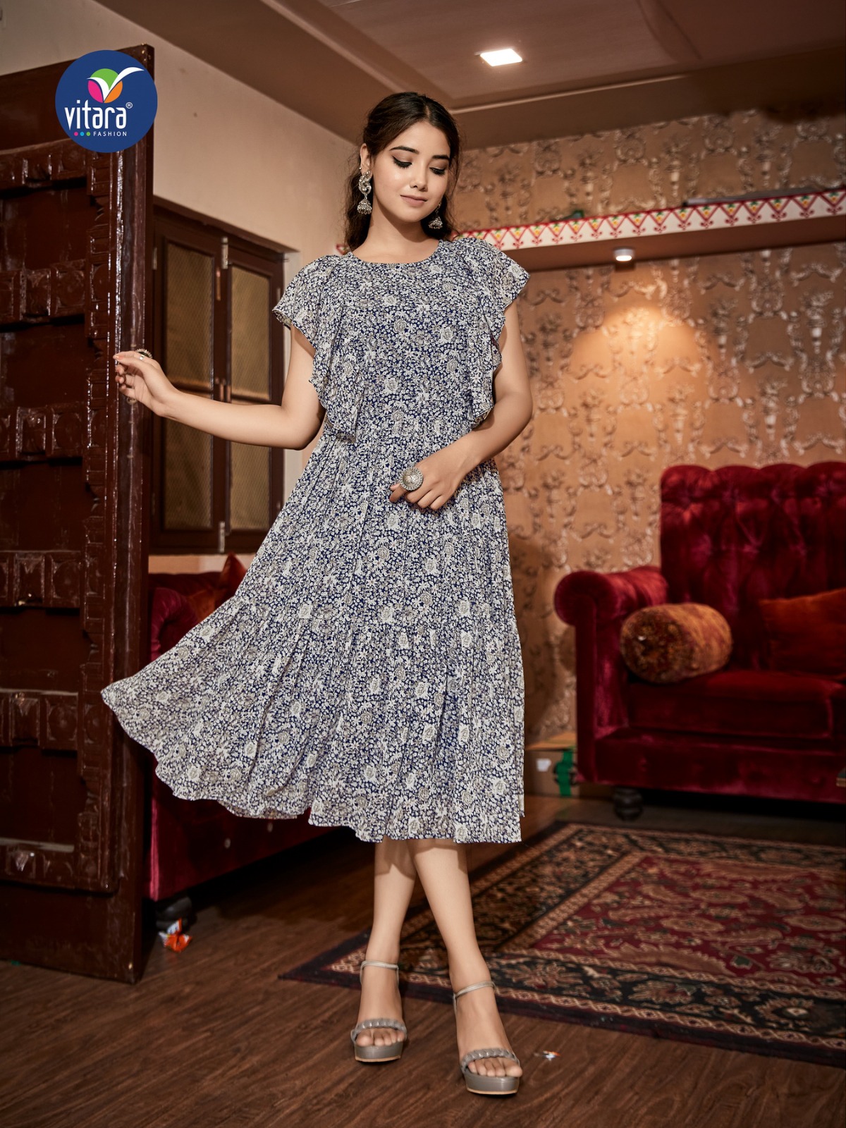 vitara fashion oregan Georgette stylish look kurti catalog