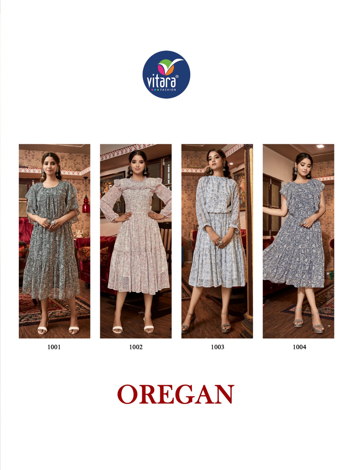 vitara fashion oregan Georgette stylish look kurti catalog