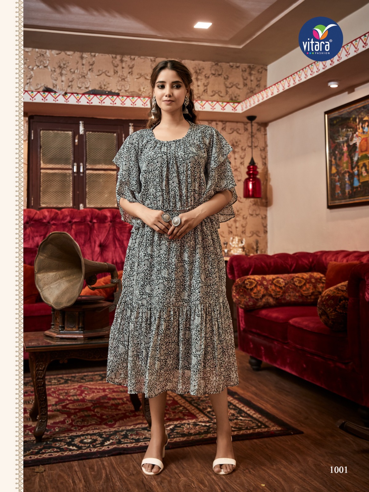 vitara fashion oregan Georgette stylish look kurti catalog