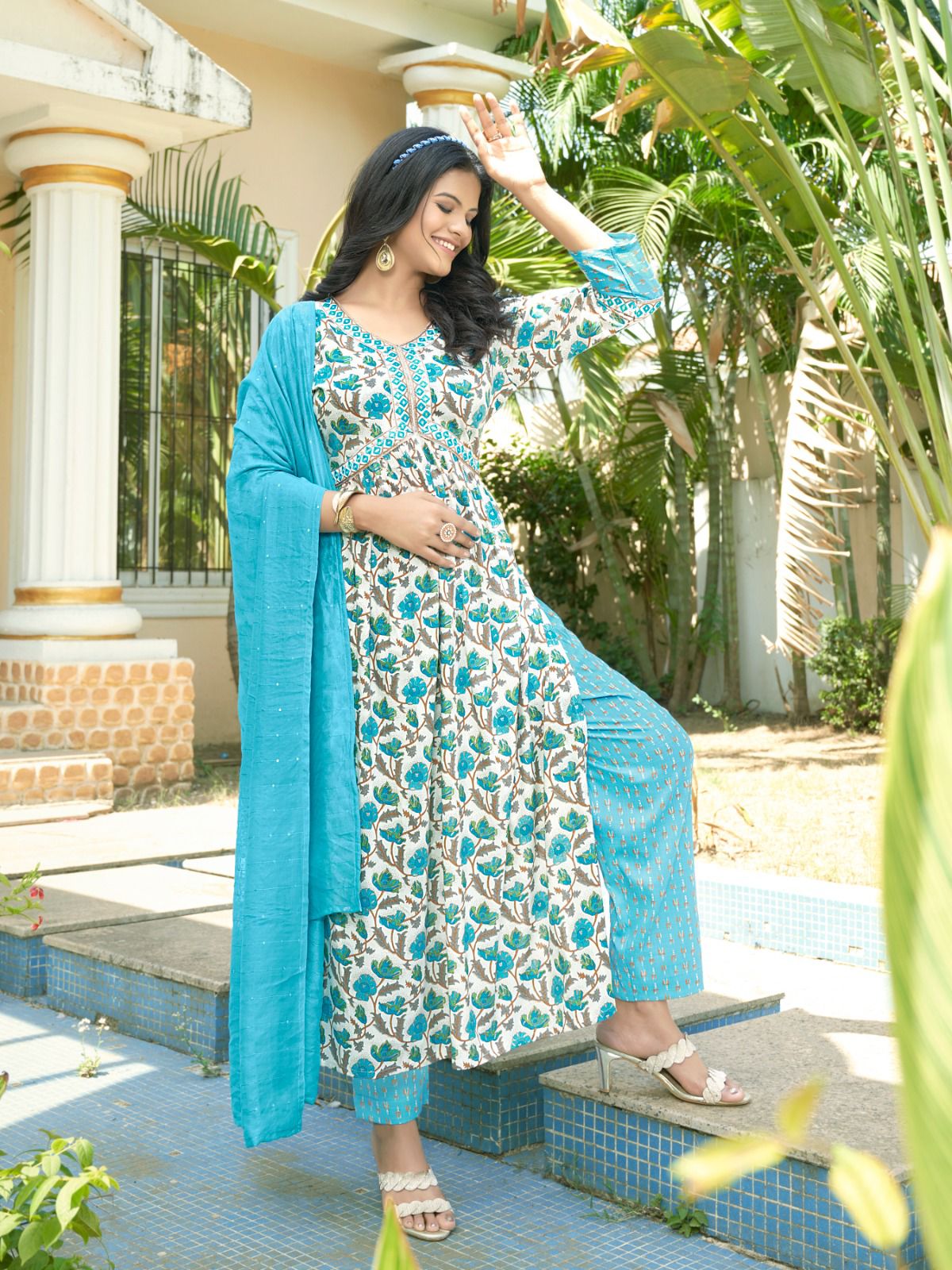 vitara fashion sentosa reyon exclusiv print top bottom with dupatta catalog