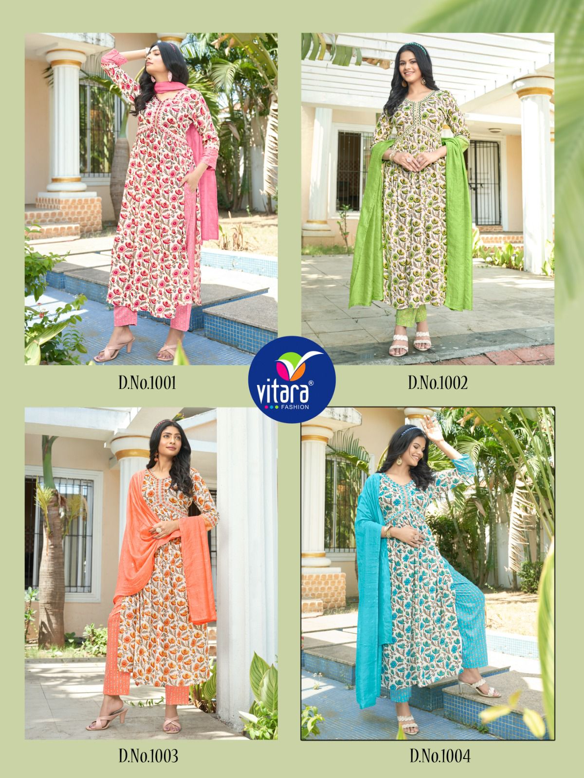 vitara fashion sentosa reyon exclusiv print top bottom with dupatta catalog