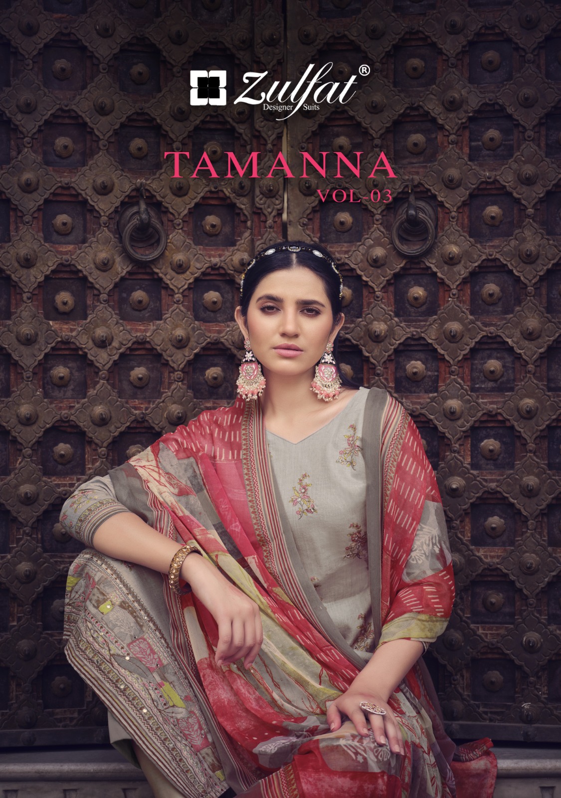 zulfat designer suit tamanna vol 3 cotton grece full look salwar suit catalog