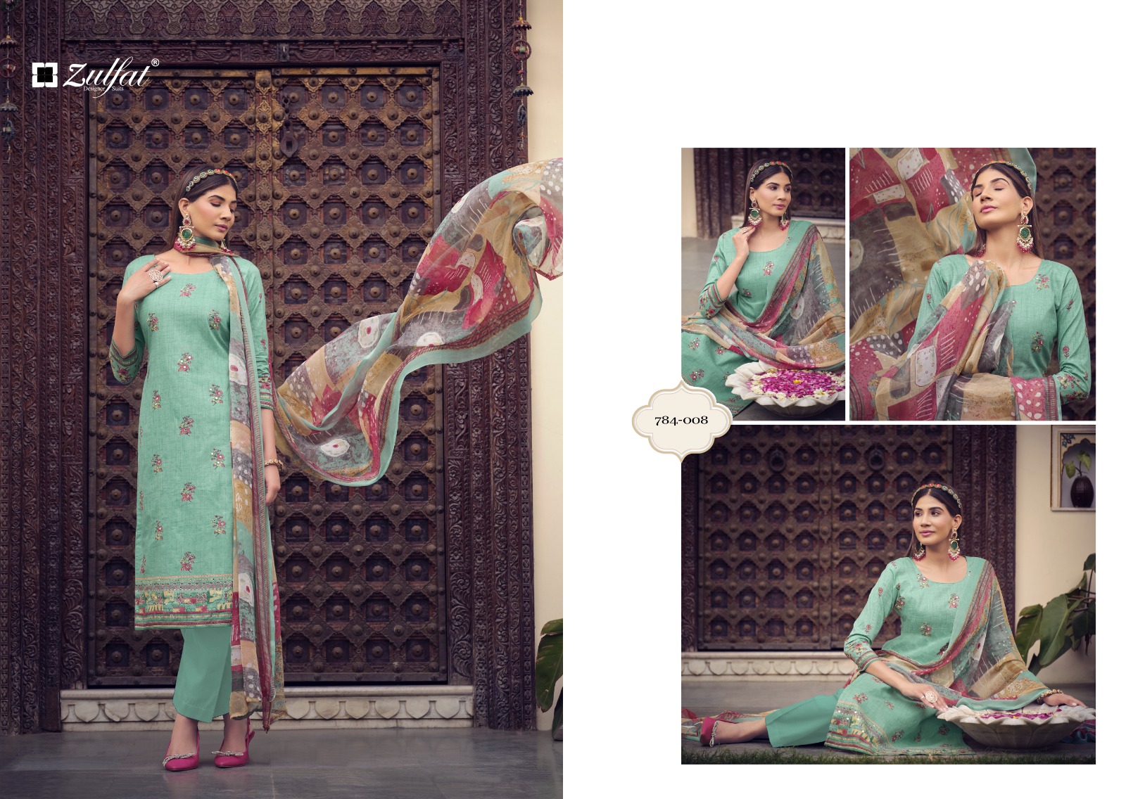 zulfat designer suit tamanna vol 3 cotton grece full look salwar suit catalog