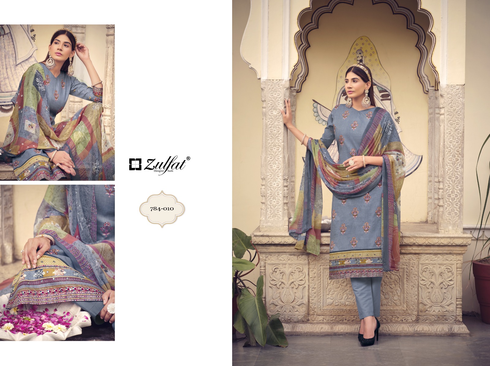 zulfat designer suit tamanna vol 3 cotton grece full look salwar suit catalog