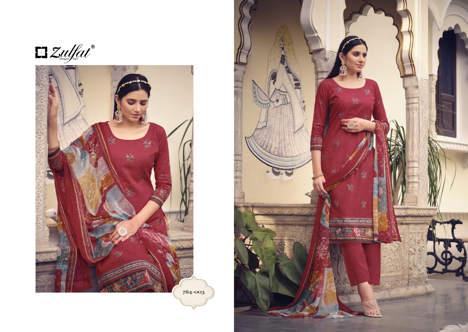 zulfat designer suit tamanna vol 3 cotton grece full look salwar suit catalog