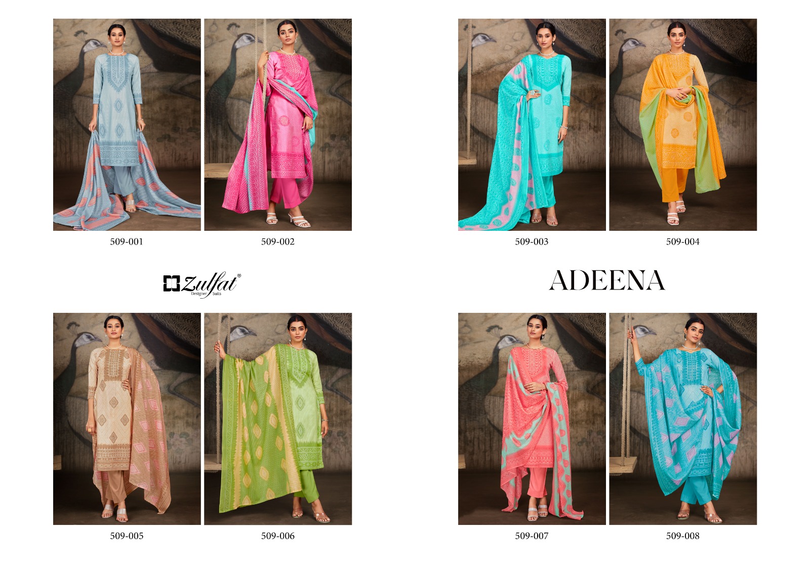 zulfat designer suits adeena  cotton regal look salwar suit catalog