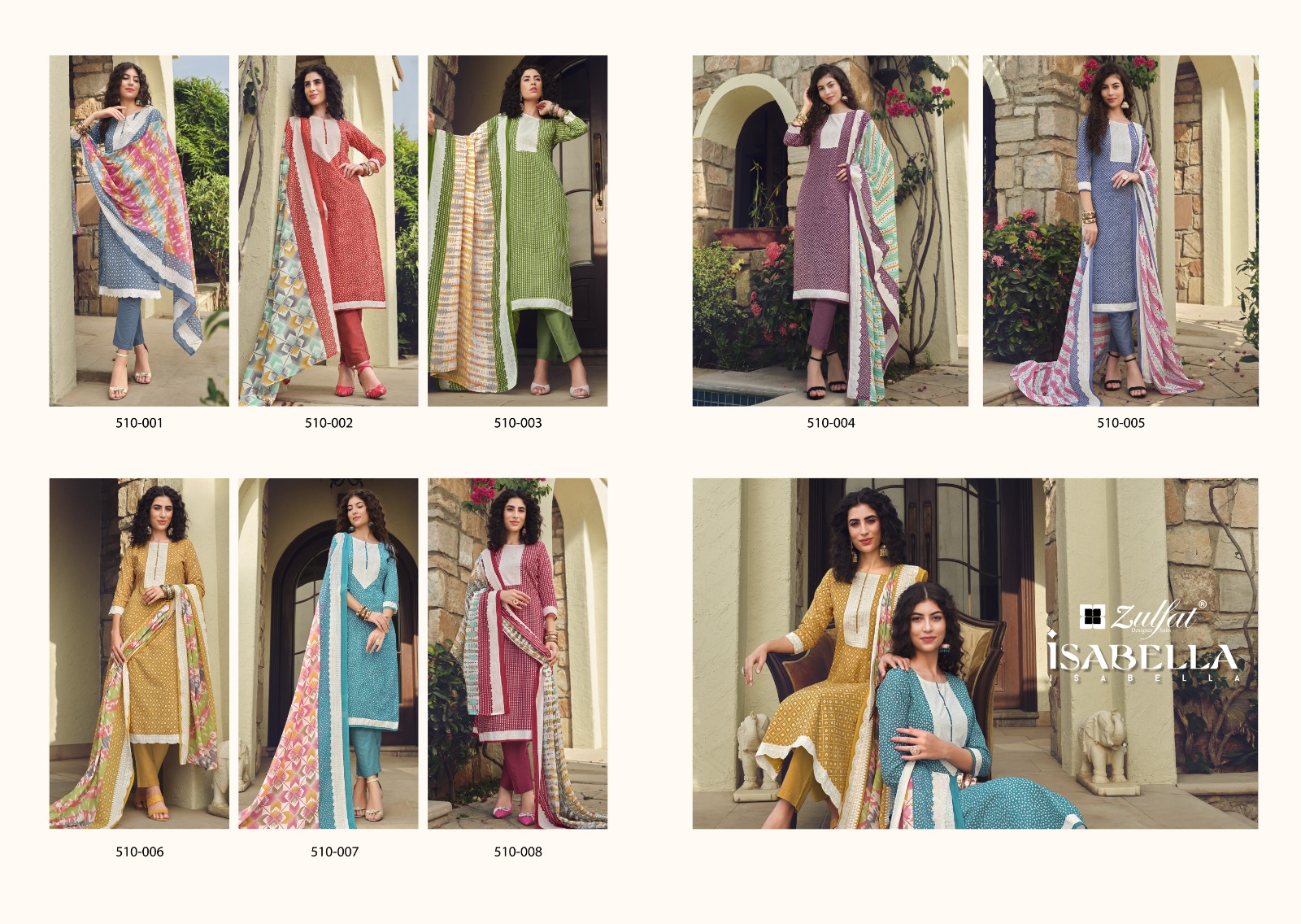 zulfat designer suits Isabella cotton regal look salwar suit catalog