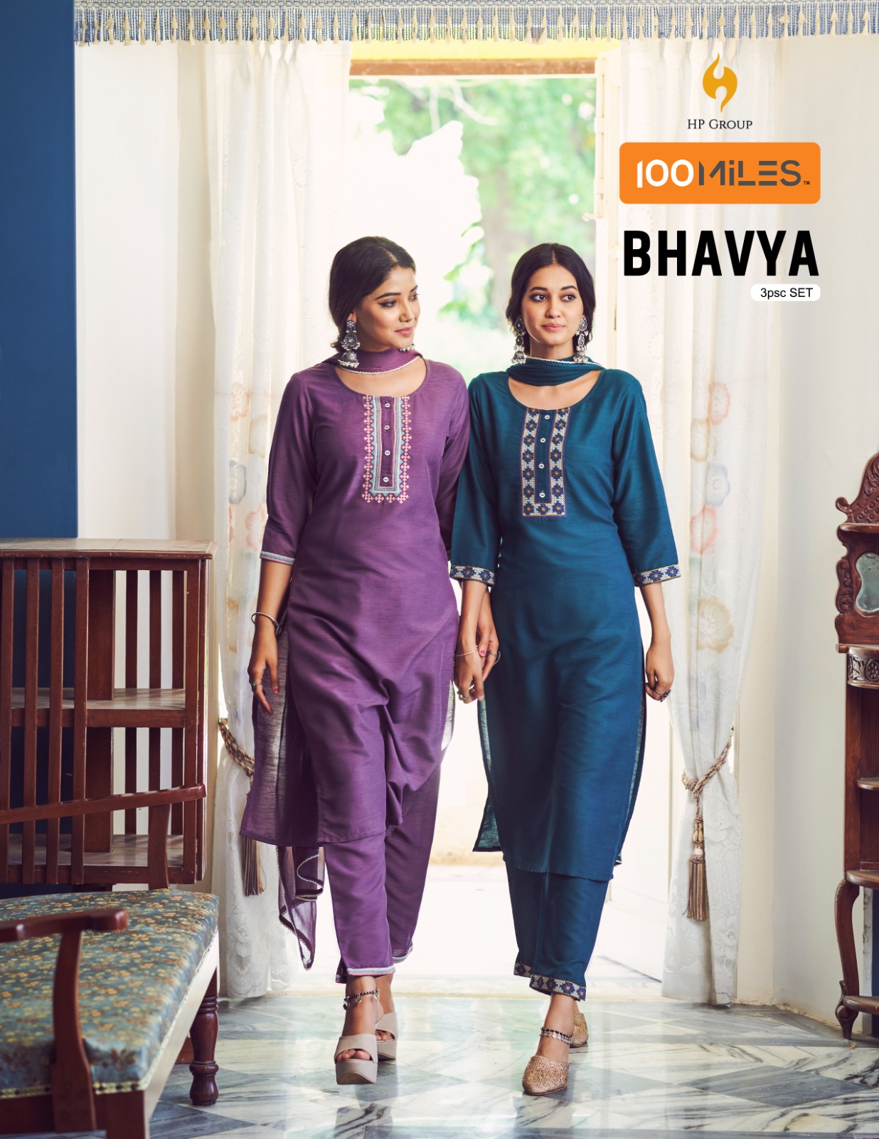 100 miles bhavya cotton regal look kurti pant with dupatta catalog