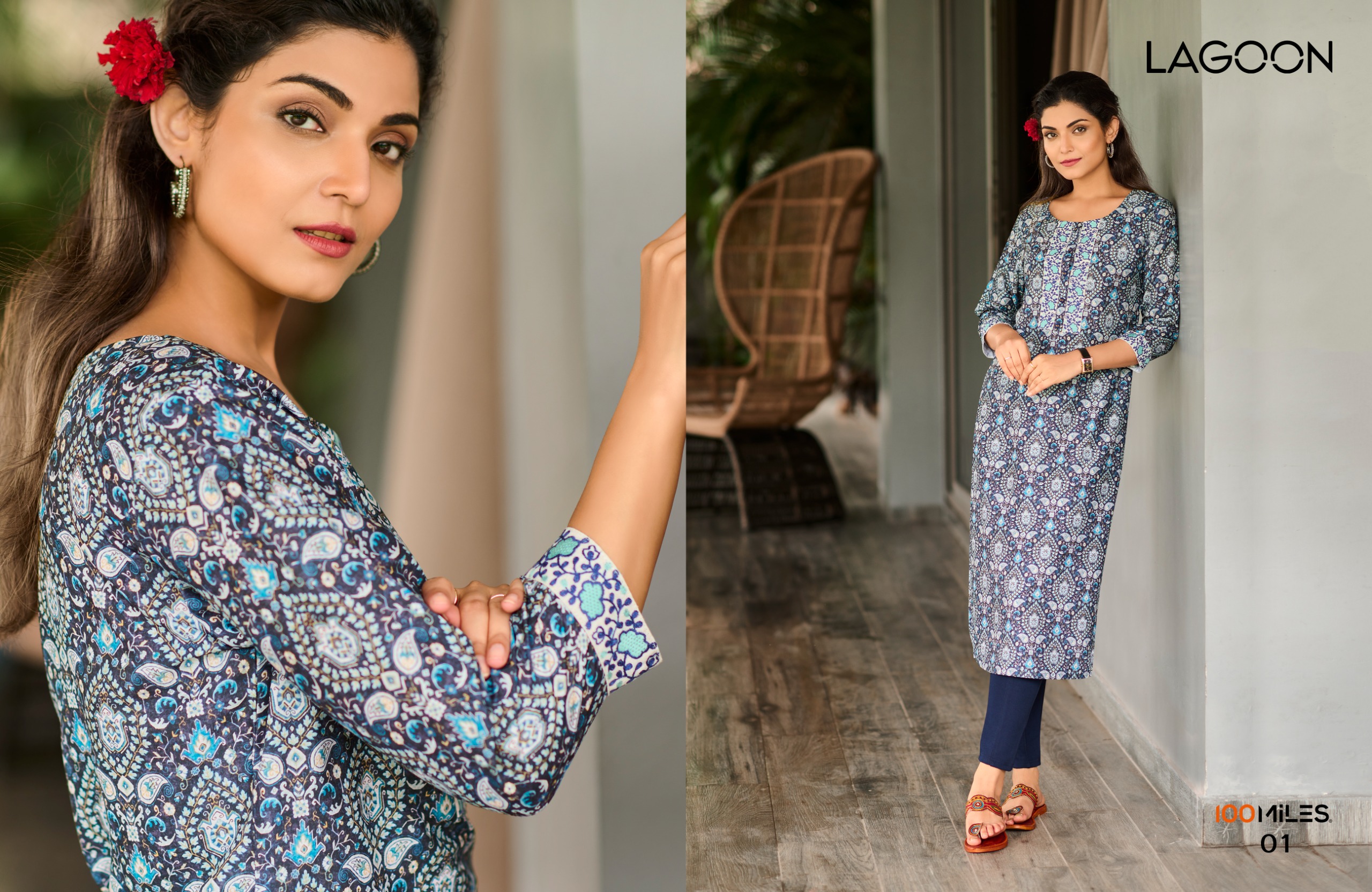 100 miles lagoon cotton innovative look kurti catalog