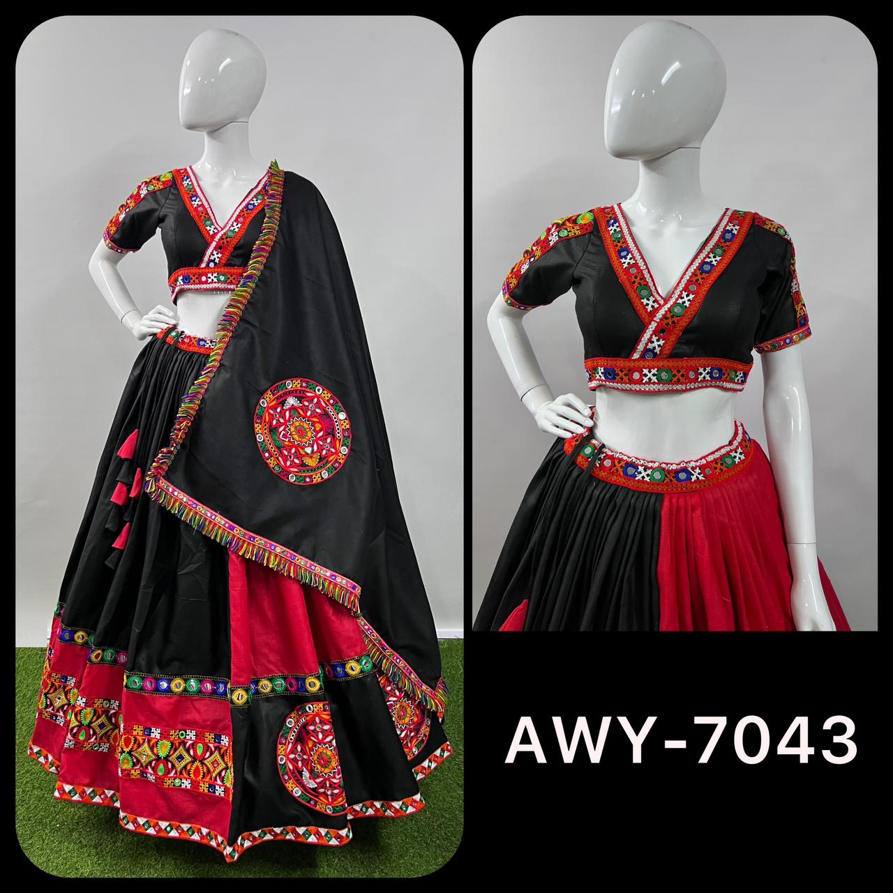 aawiya official awy 7053 cotton traditional look lehenga single