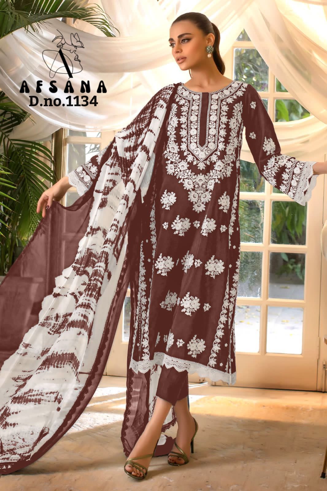 Afsana d no 1134 Georgotte innovative look salwar suit catalog