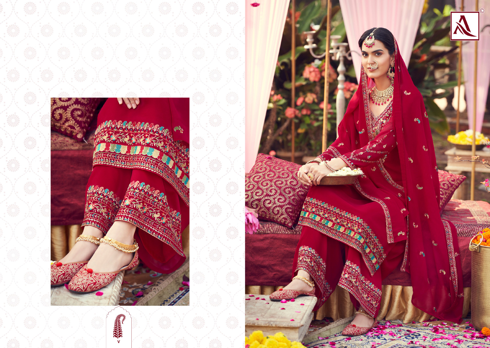 alok suit moh Georgeet innovative look salwar suit catalog