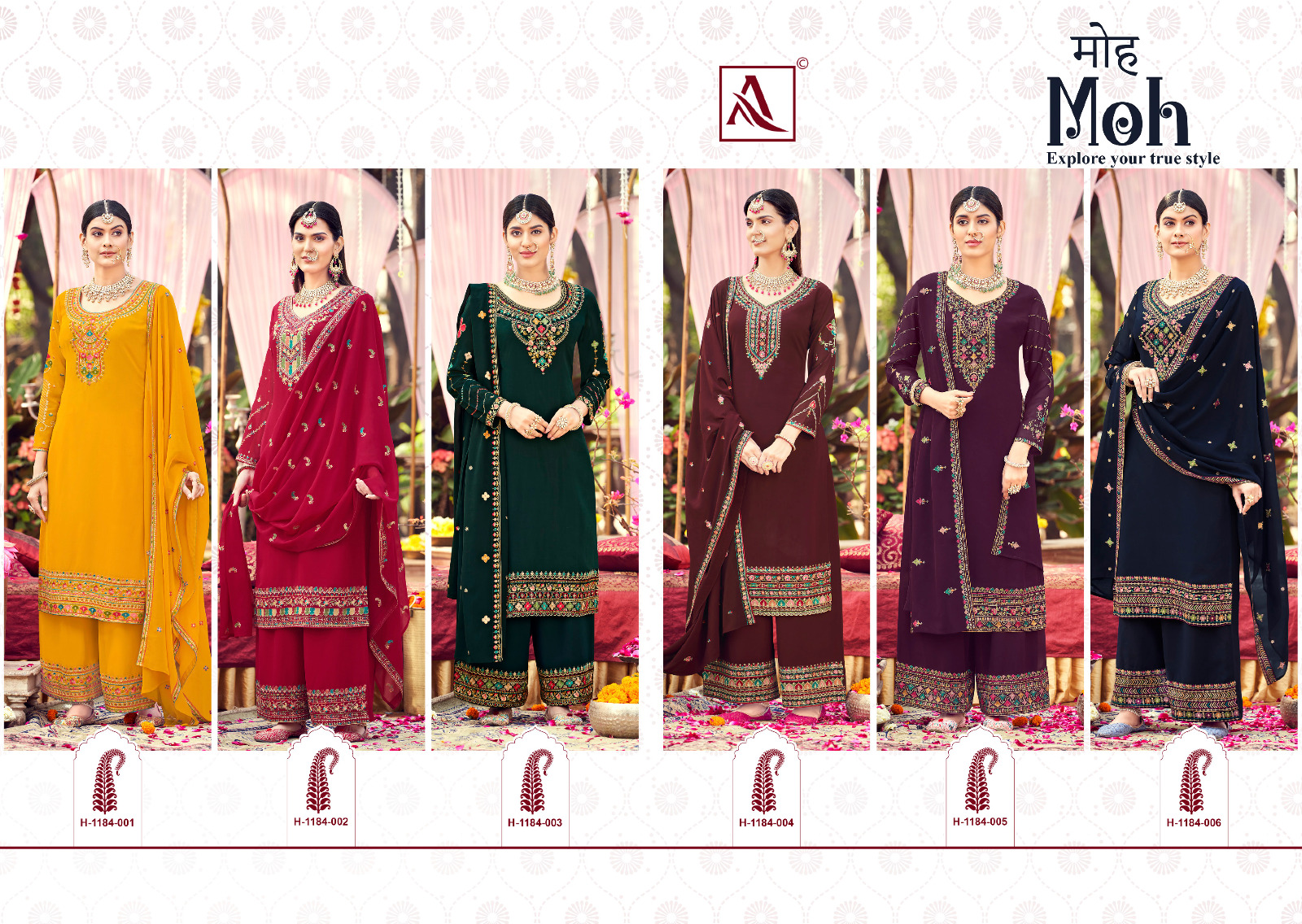 alok suit moh Georgeet innovative look salwar suit catalog