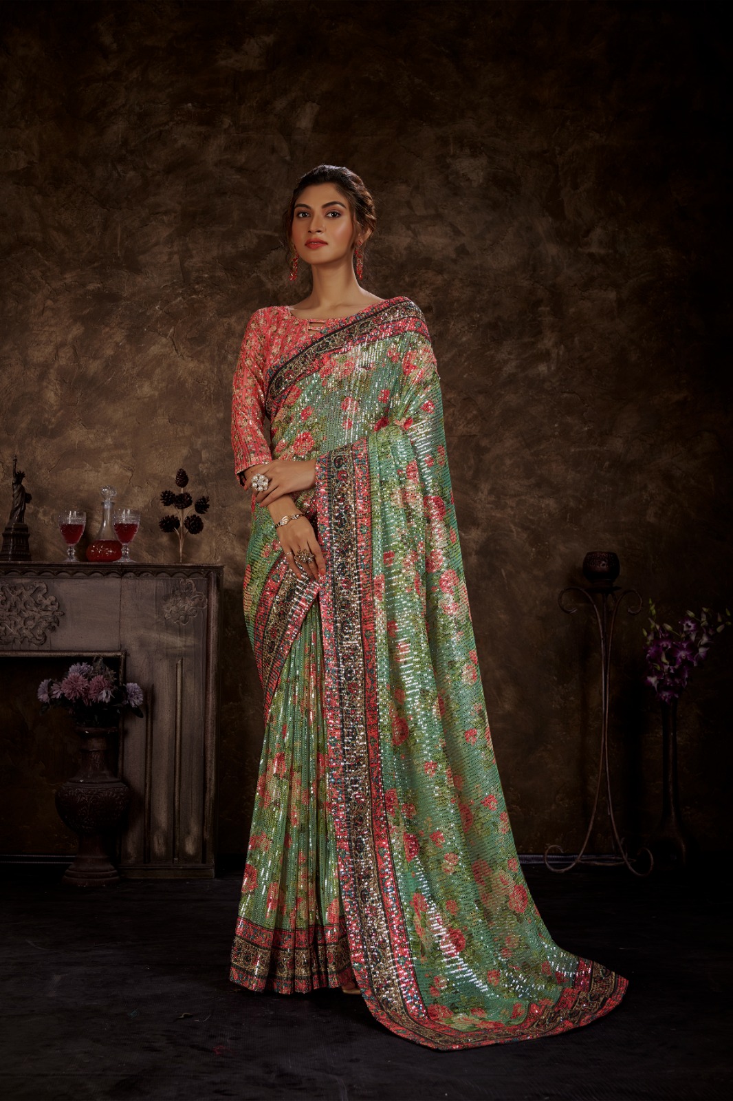 amoha trendz D No  DPS 2 20 23 25 26  Imported Fabric innovative look saree catalog