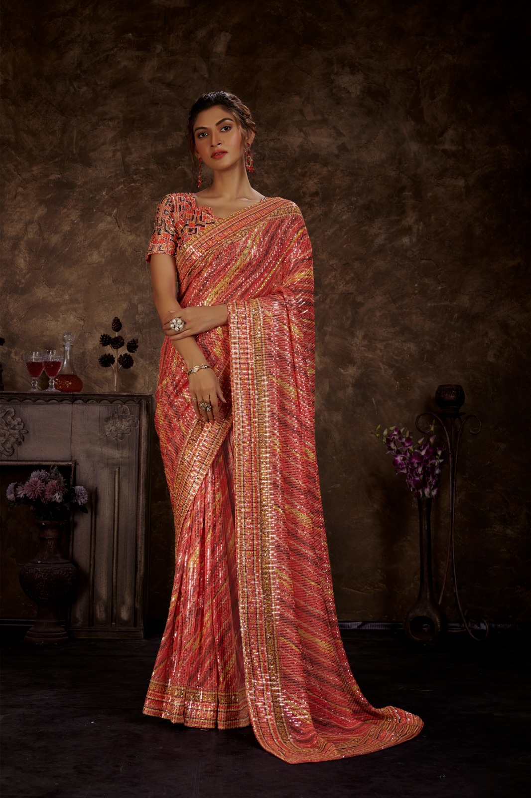 amoha trendz D No  DPS 2 20 23 25 26  Imported Fabric innovative look saree catalog