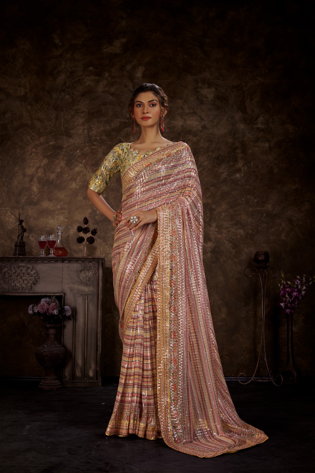 amoha trendz D No  DPS 2 20 23 25 26  Imported Fabric innovative look saree catalog