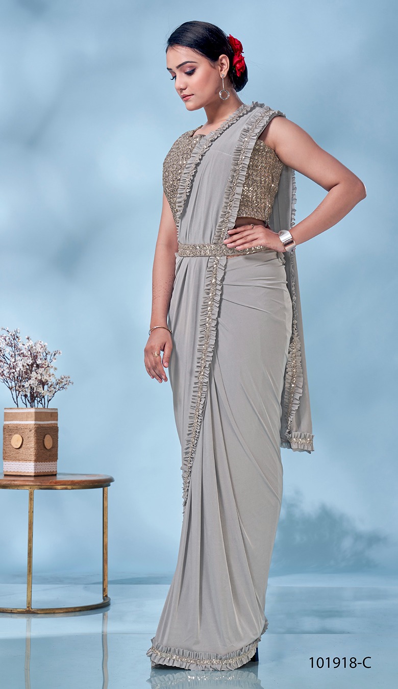 amoha trendz d no 101918 Imported Fabric stylish look saree catalog