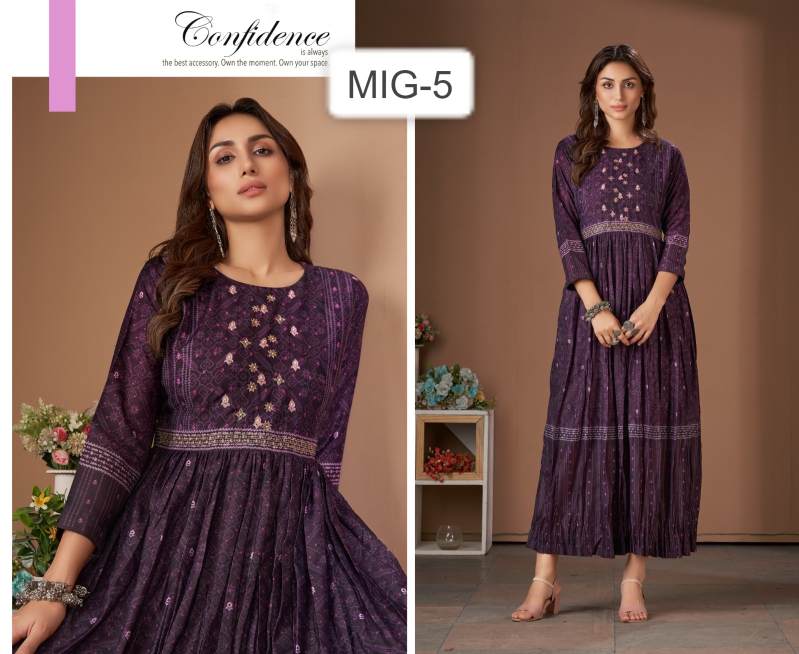 amoha trendz MIG viscose regal look kurti catalog