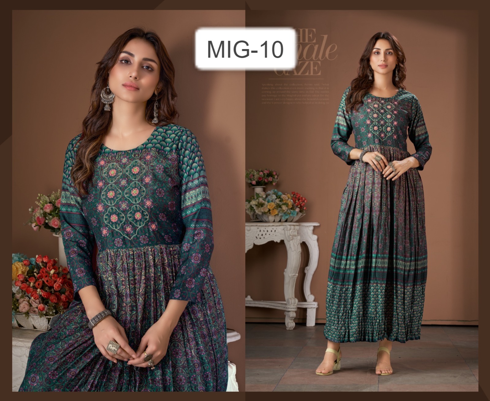 amoha trendz MIG viscose regal look kurti catalog