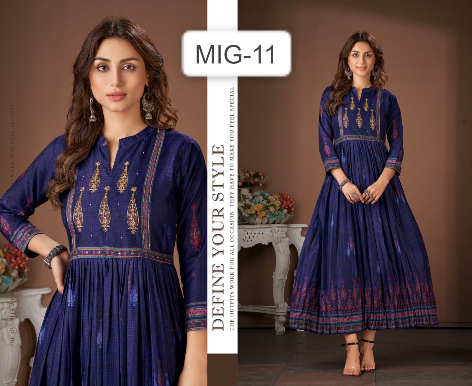 amoha trendz MIG viscose regal look kurti catalog