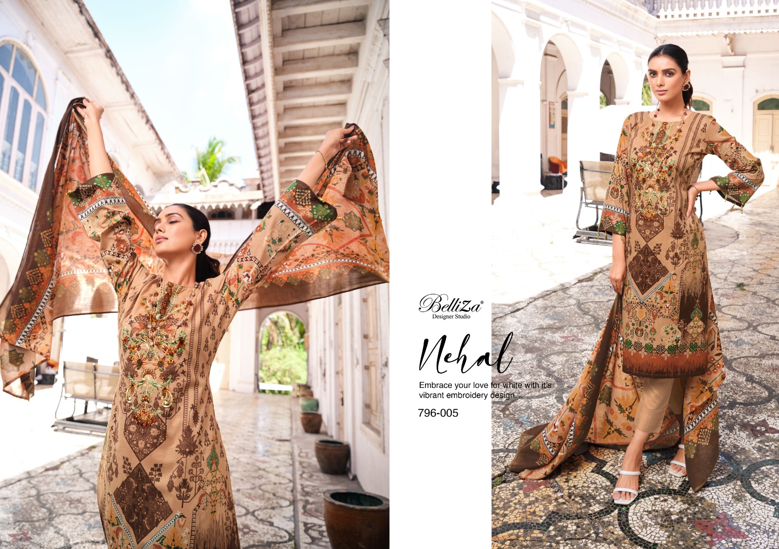 belliza designer studio naira vol 10 cotton attrective look salwar suit catalog