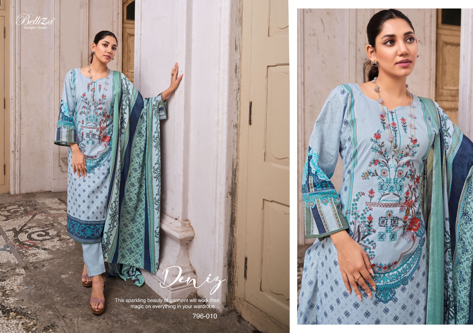 belliza designer studio naira vol 10 cotton attrective look salwar suit catalog