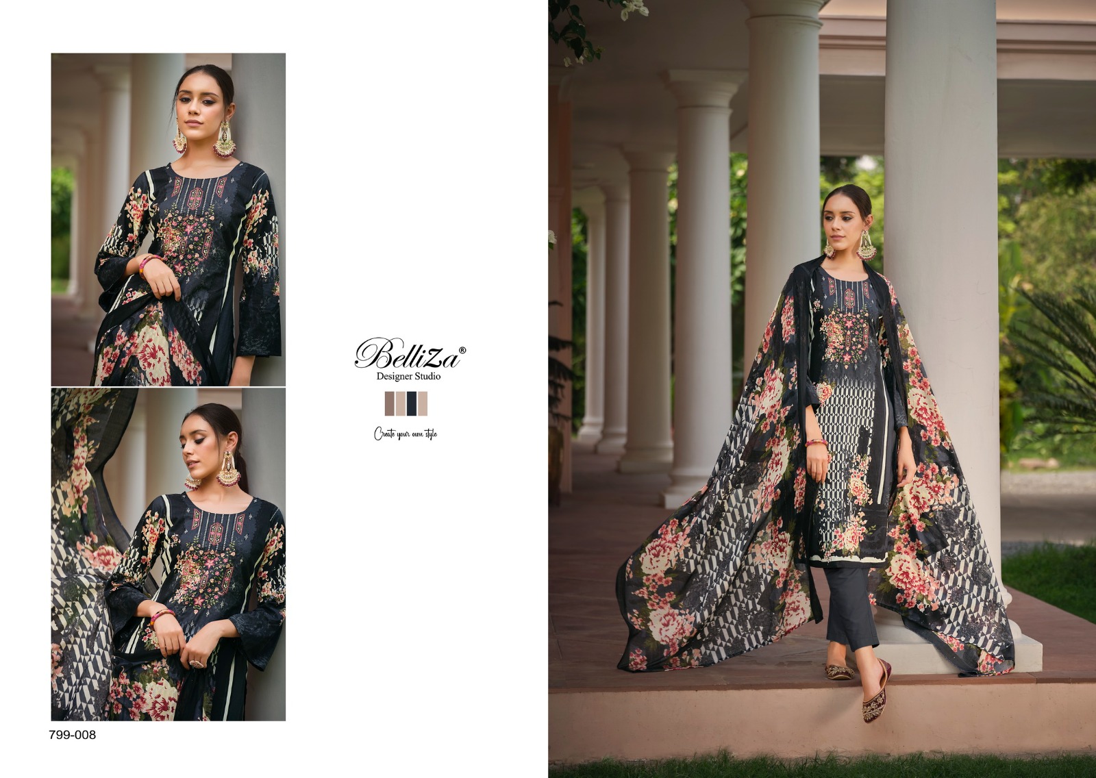 belliza designer studio Naira Vol 11 cotton innovative look salwar suit catalog