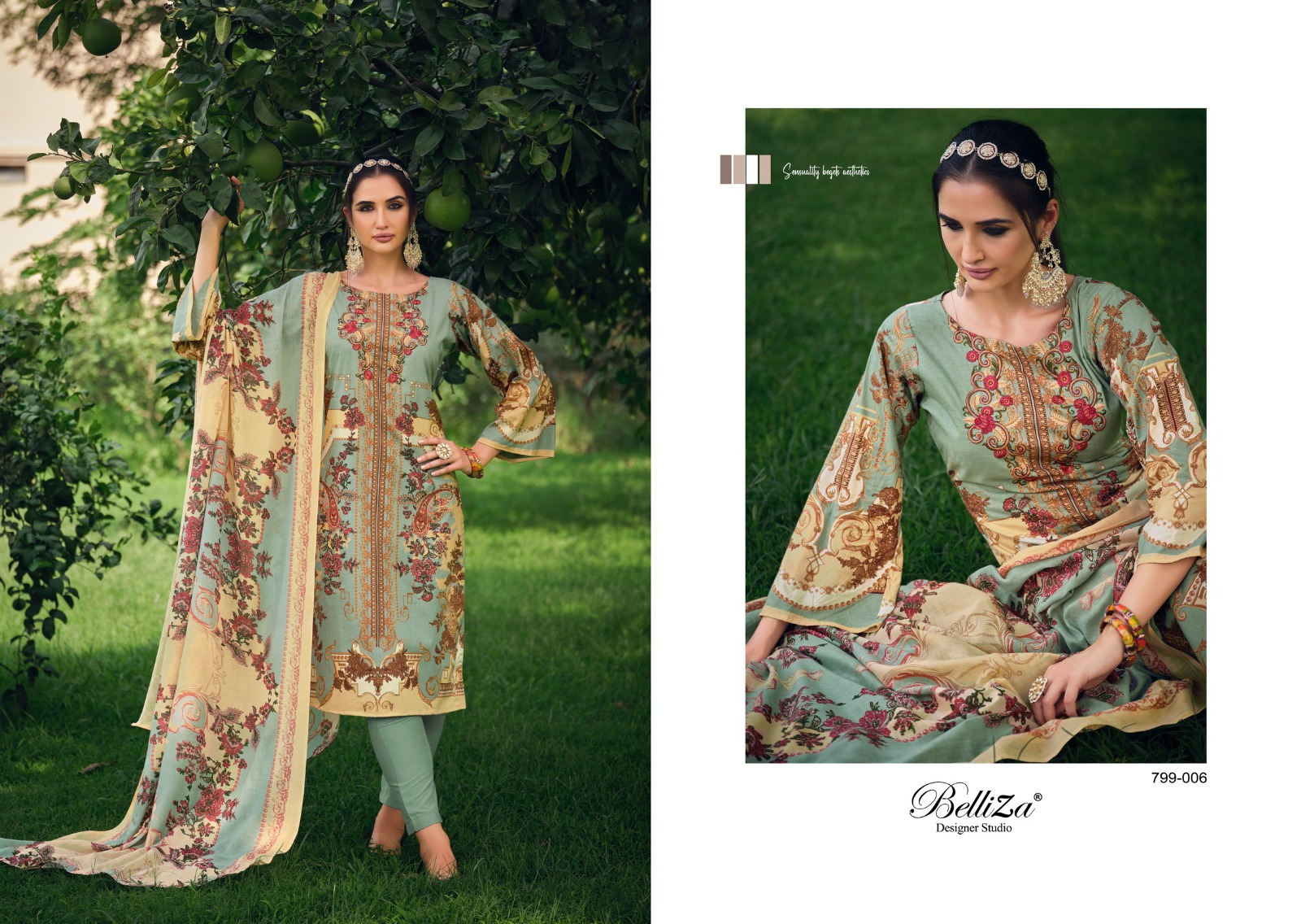 belliza designer studio Naira Vol 11 cotton innovative look salwar suit catalog