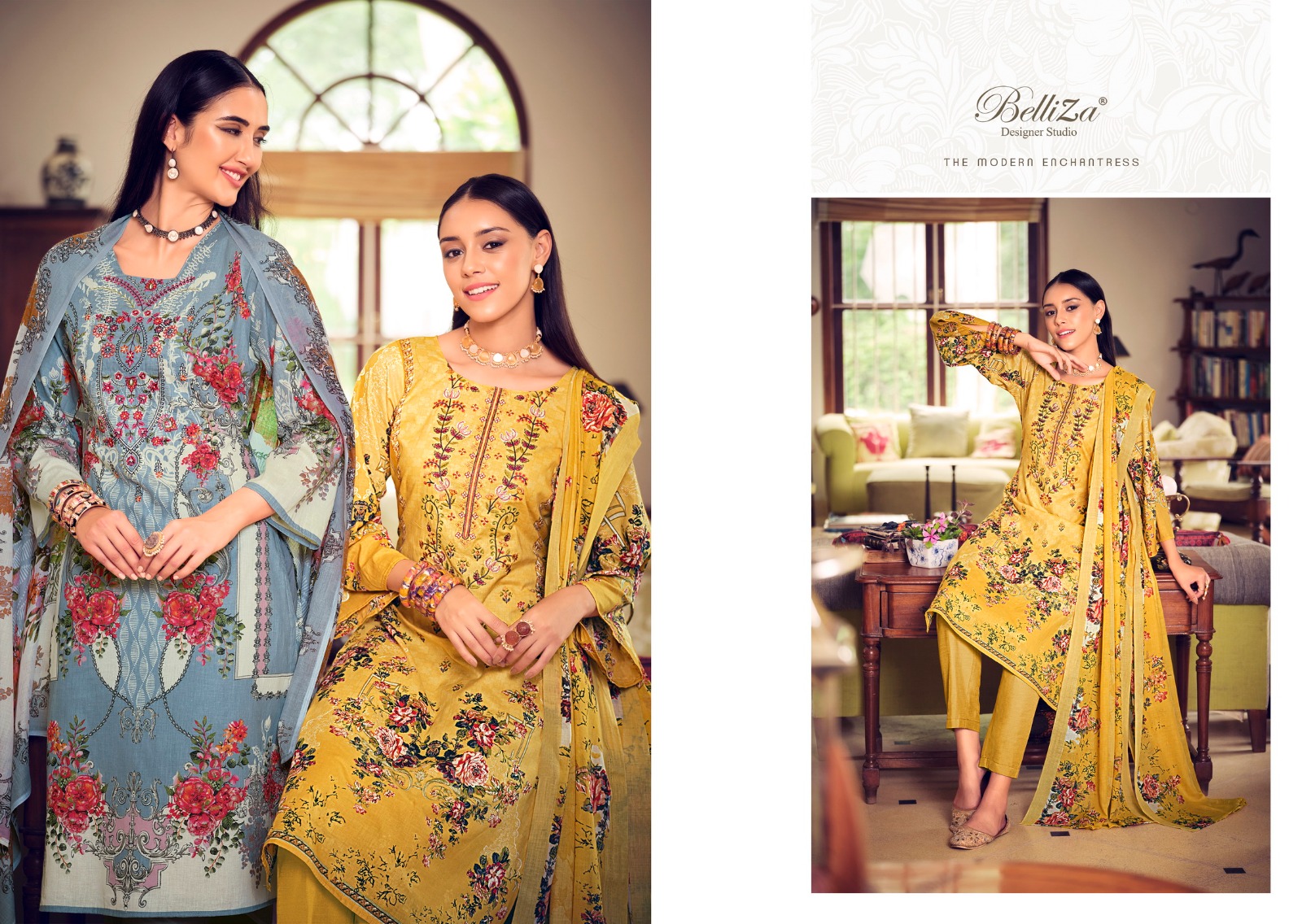 belliza designer studio naira vol 9 cotton innovative look salwar suit catalog