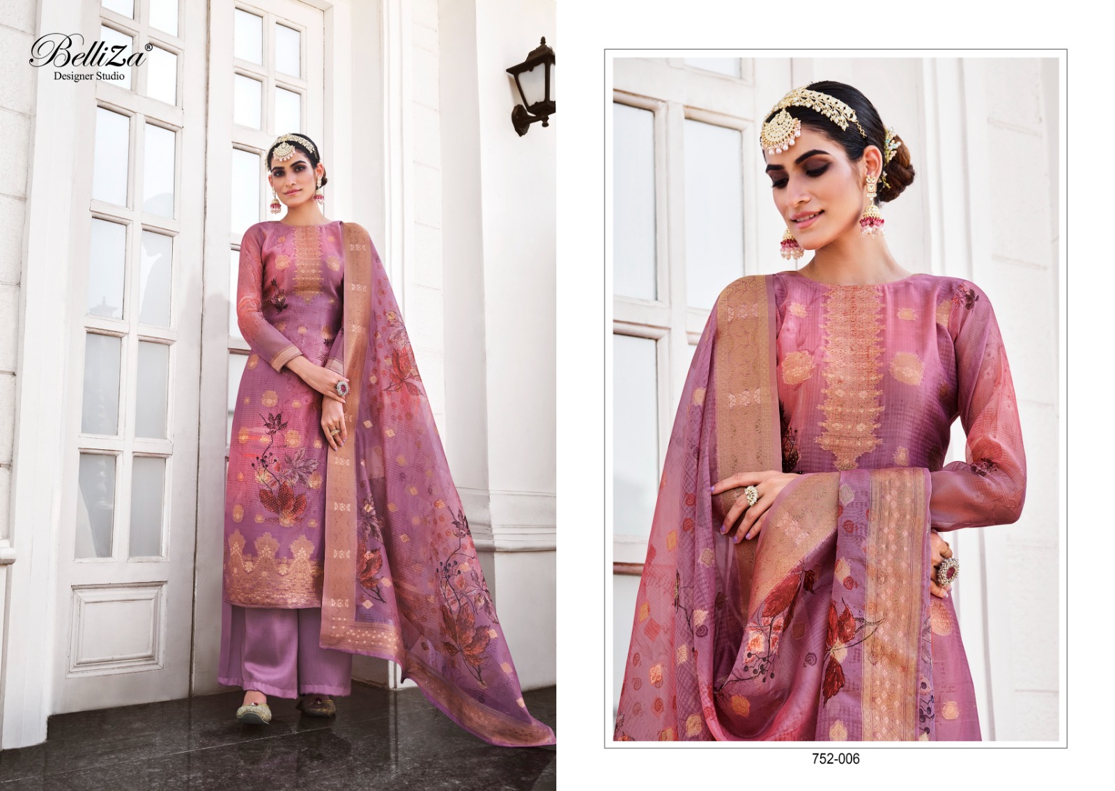 belliza designer studio Shahinoor organza gorgeous look salwar suit catalog