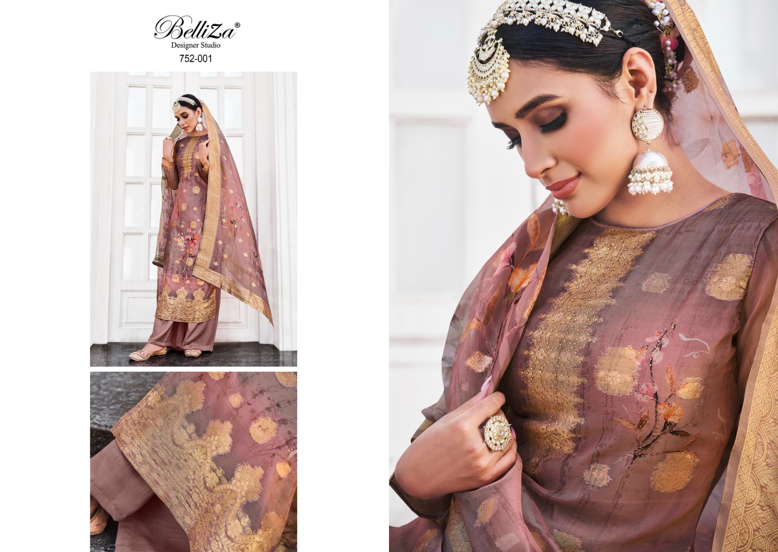 belliza designer studio Shahinoor organza gorgeous look salwar suit catalog