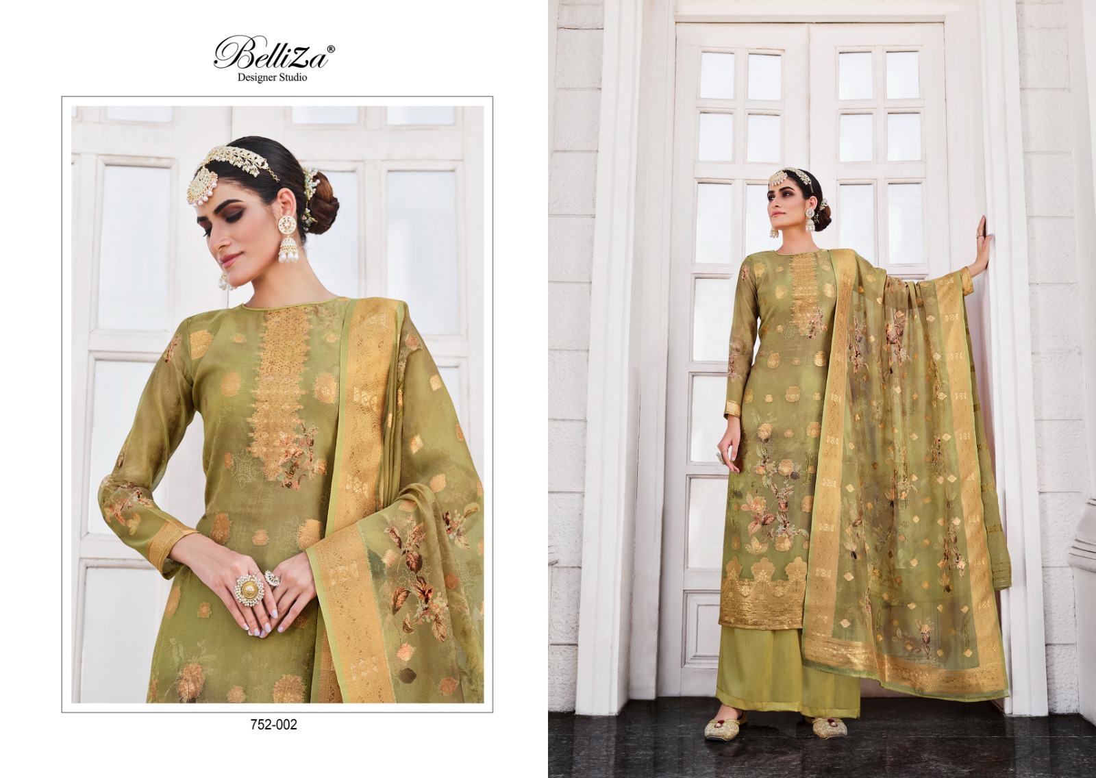 belliza designer studio Shahinoor organza gorgeous look salwar suit catalog