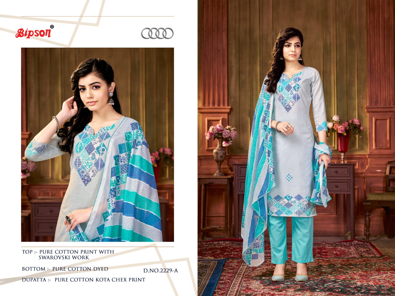 bipson audi 2229 cotton innovative look salwar suit catalog