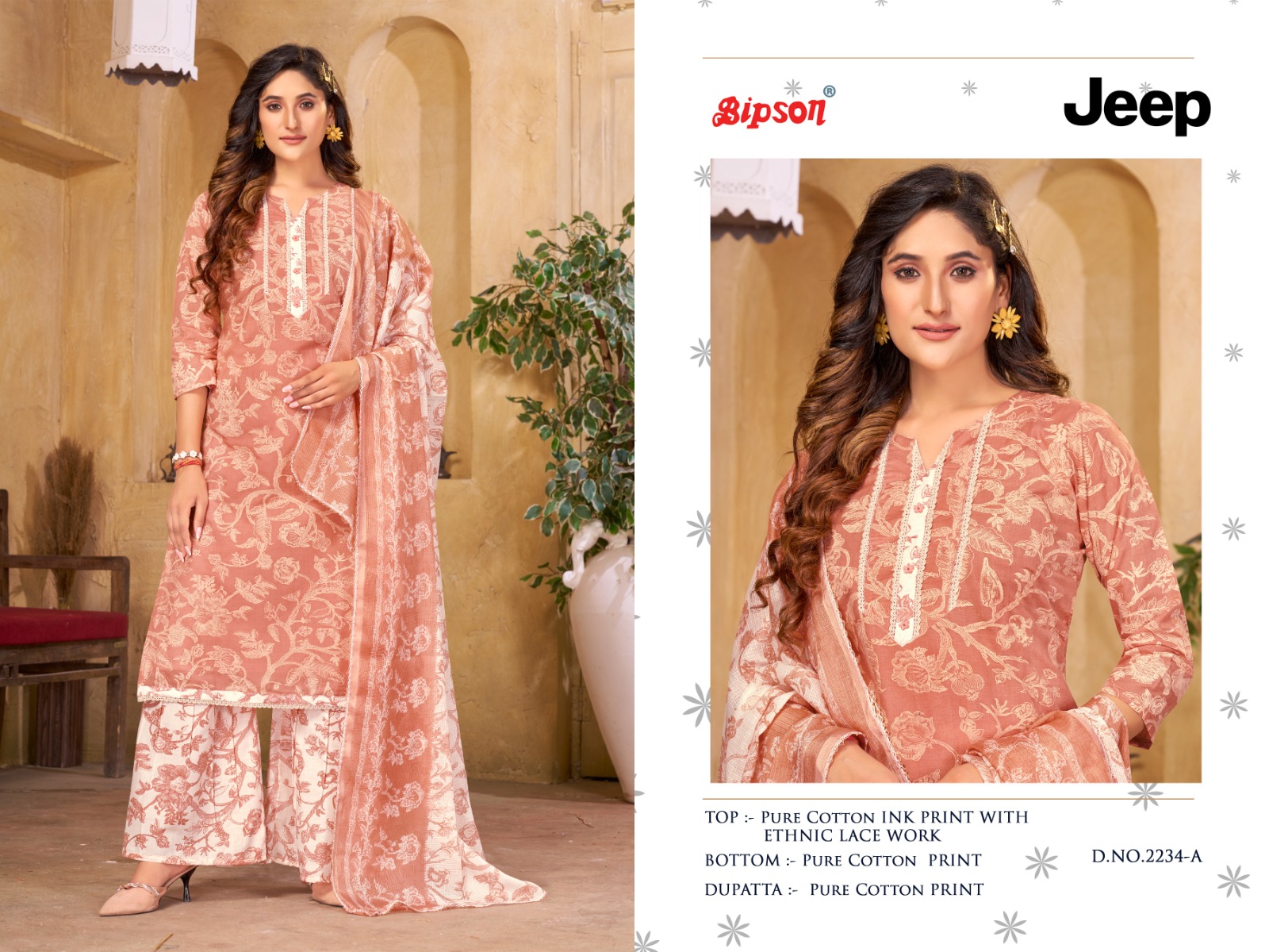 bipson jeep 2234 cotton exclusive look salwar suit catalog