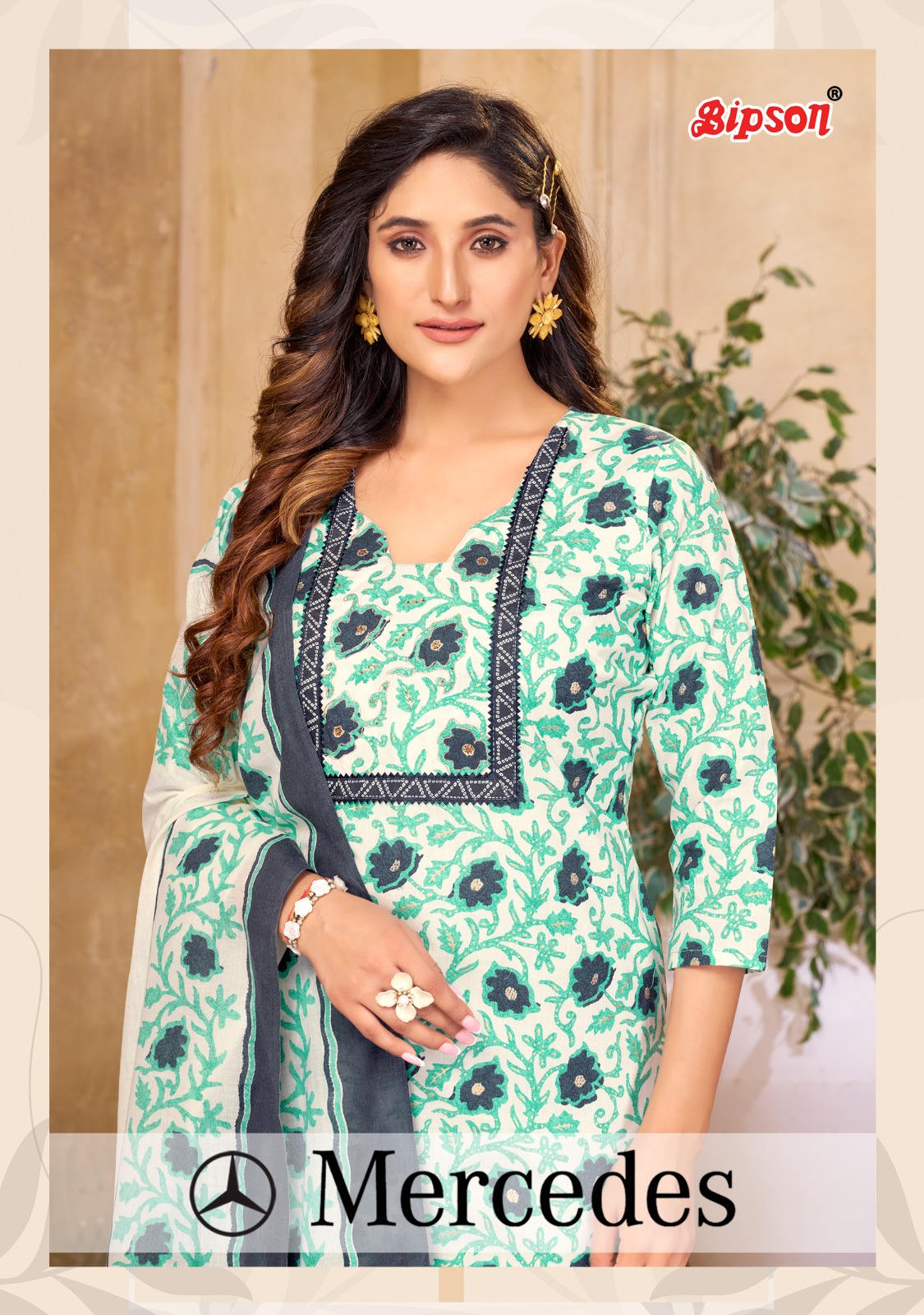 bipson Mercedes 2232 cotton attrecive look salwar suit catalog