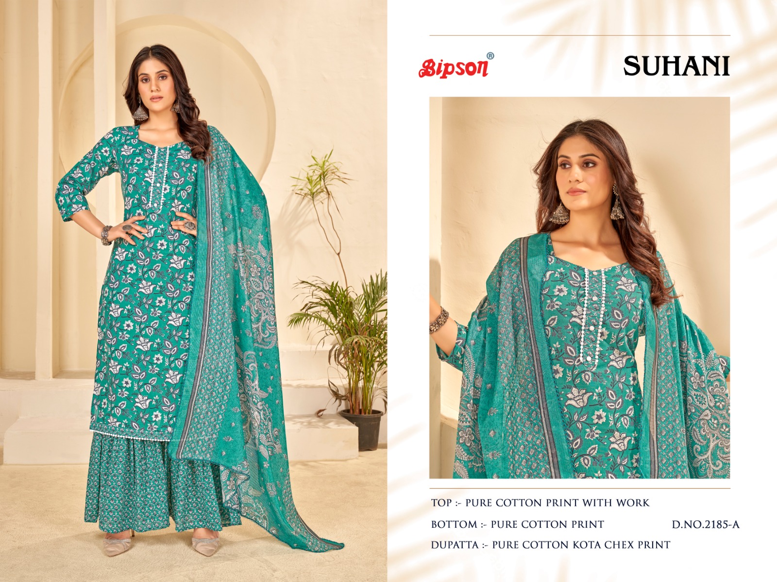 bipson suhani 2183 cotton catchy look salwar suit catalog