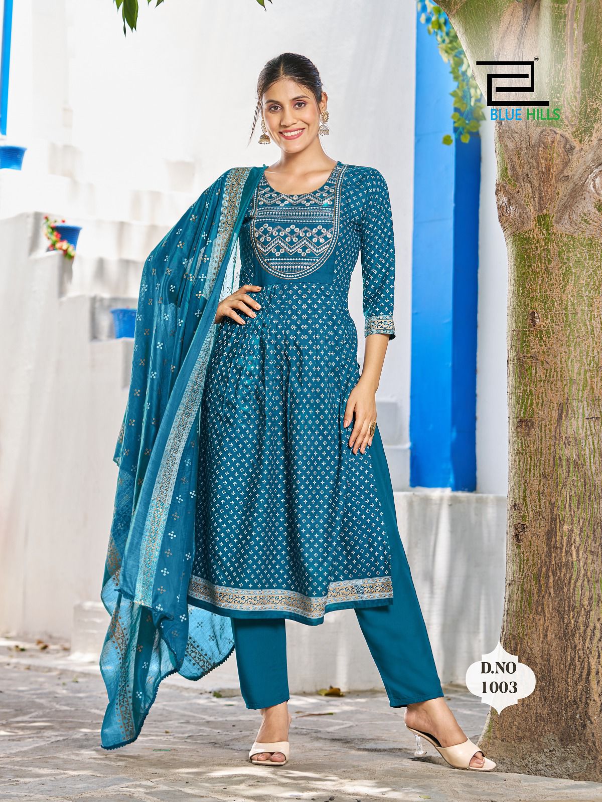 blu hills festival night rayon attractive look top bottom with dupatta catalog