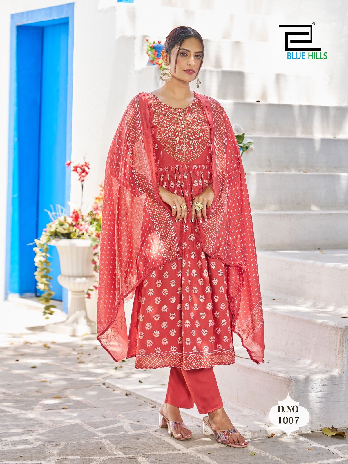 blu hills festival night rayon attractive look top bottom with dupatta catalog