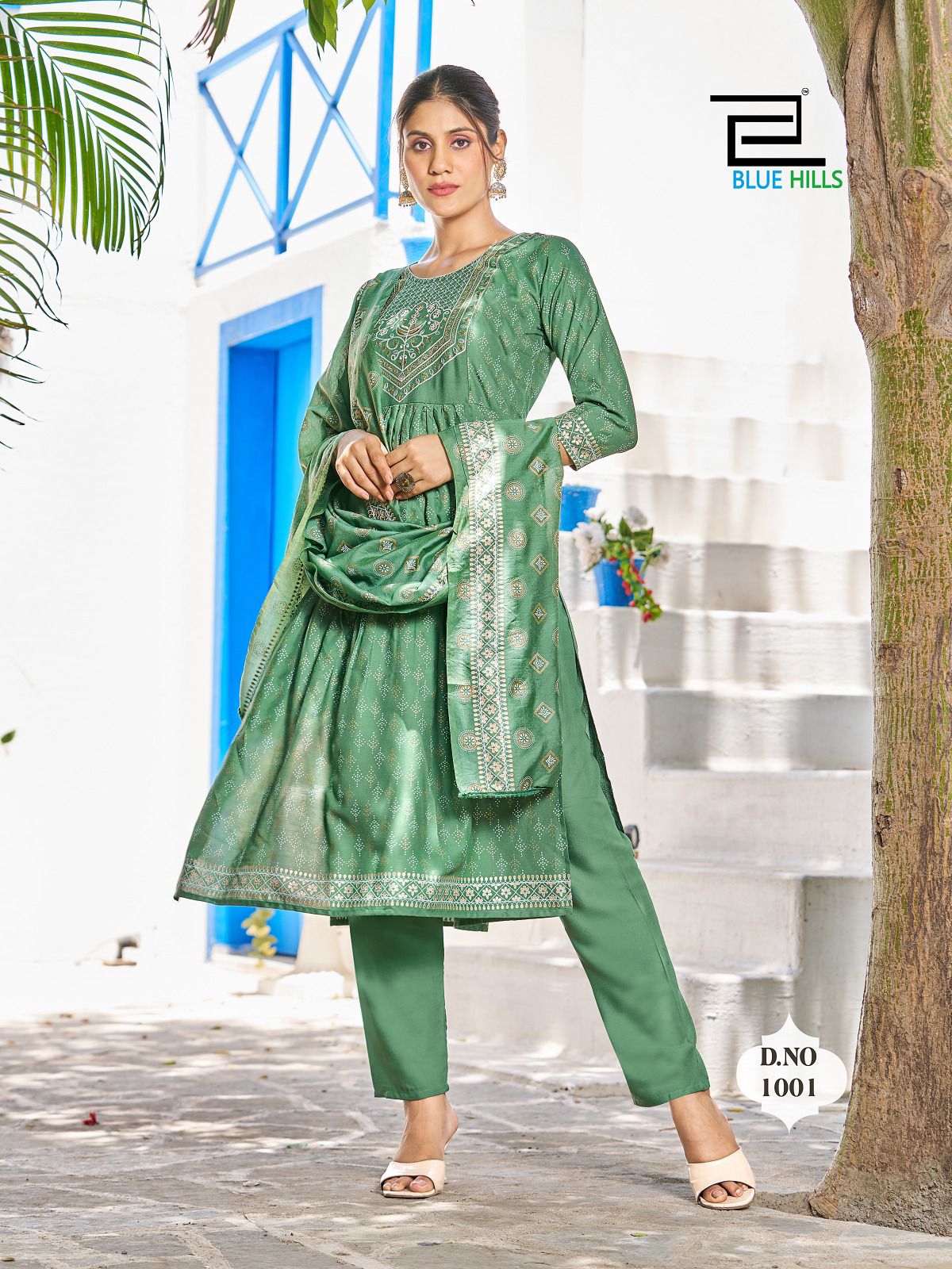 blu hills festival night rayon attractive look top bottom with dupatta catalog