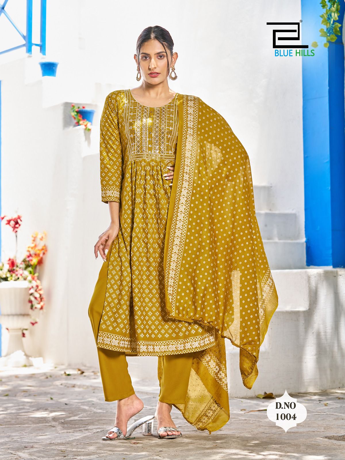 blu hills festival night rayon attractive look top bottom with dupatta catalog