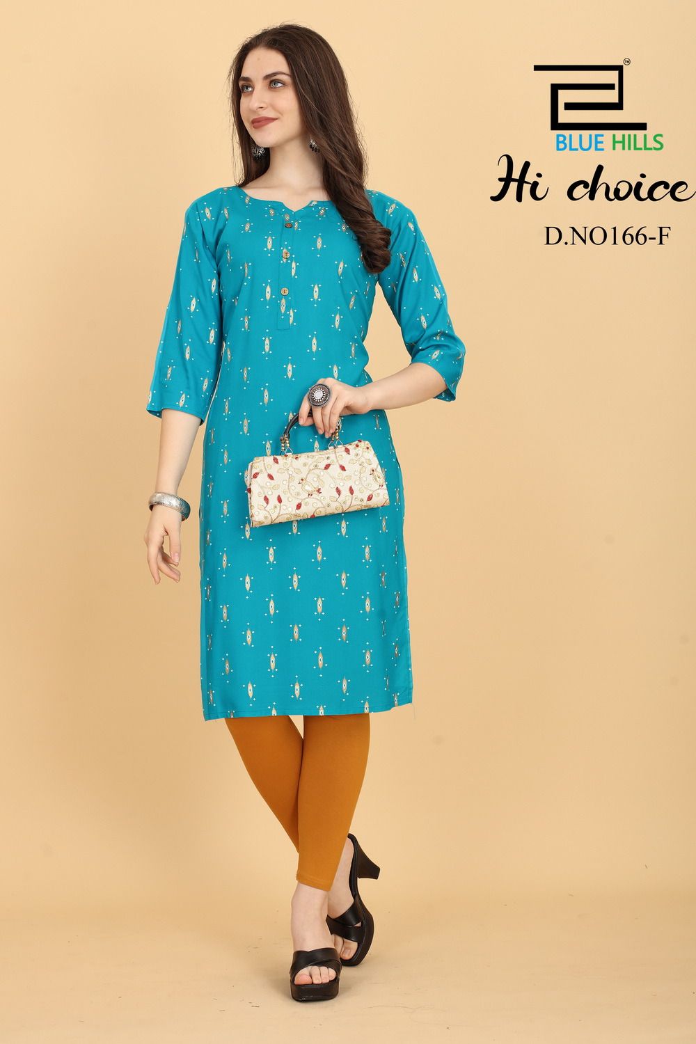 blue hills hichoice rayon decent look kurti catalog