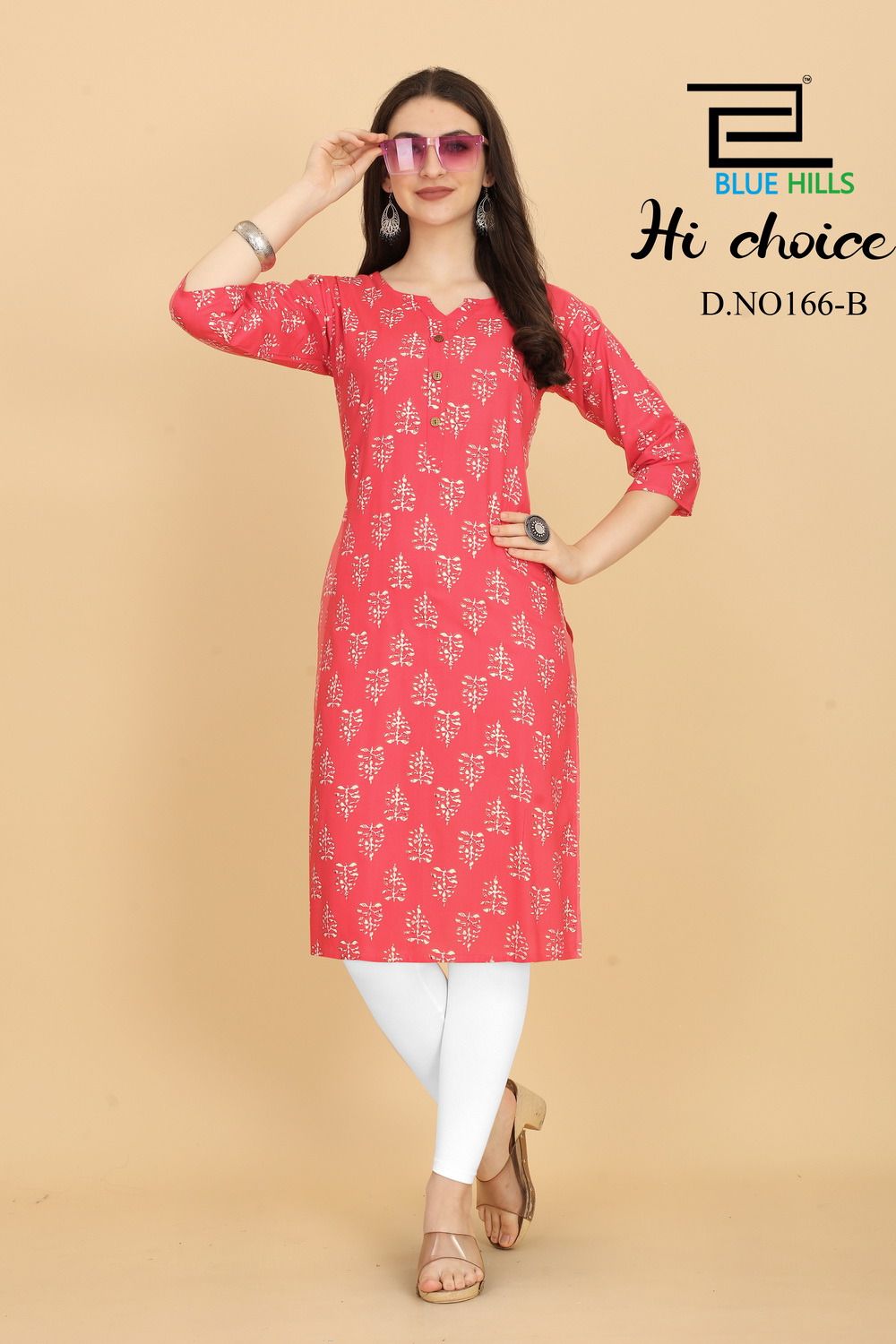 blue hills hichoice rayon decent look kurti catalog