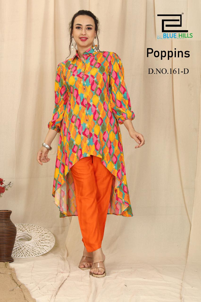 blue hills poppins rayon decent look top pent catalog