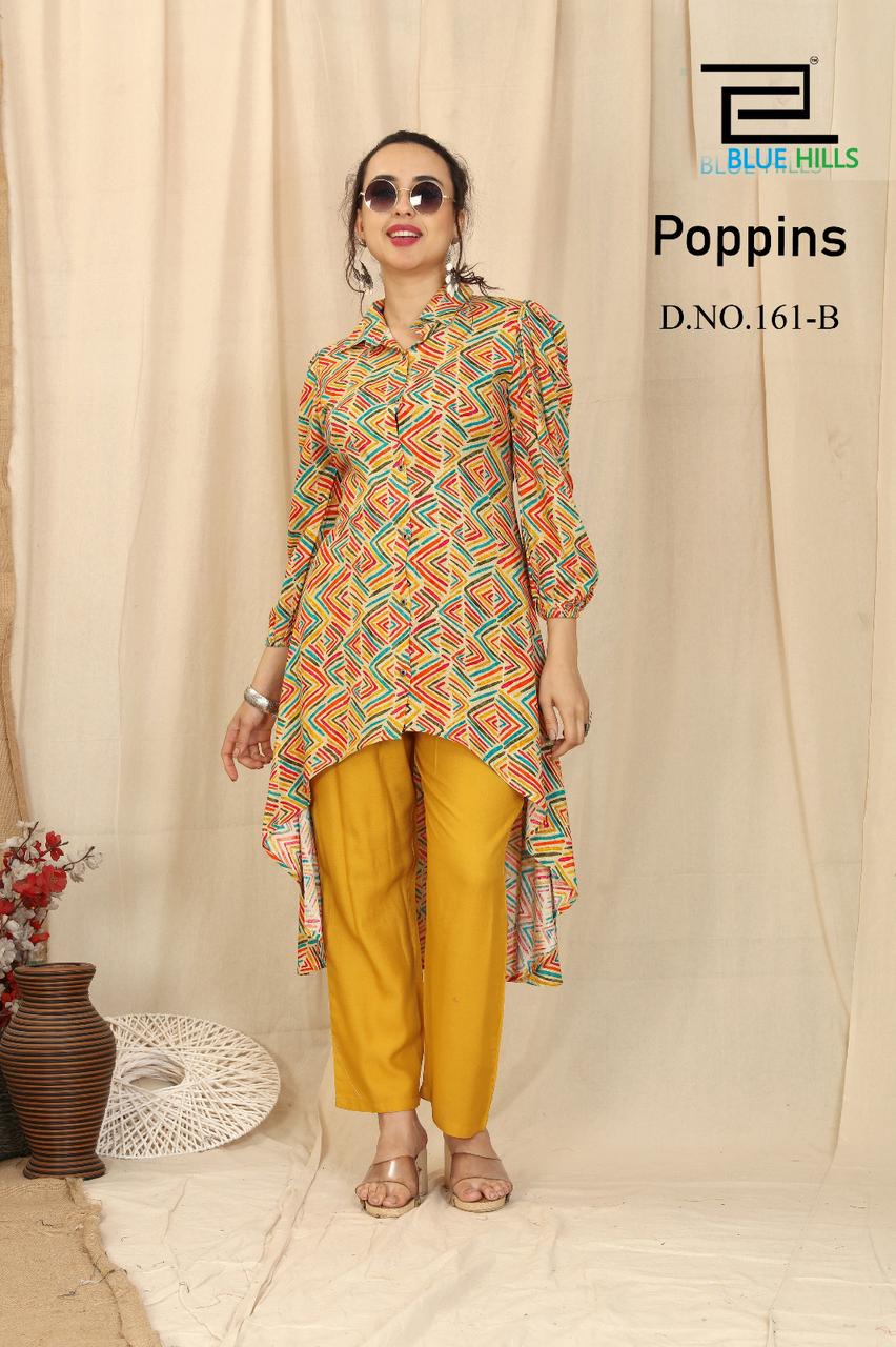 blue hills poppins rayon decent look top pent catalog