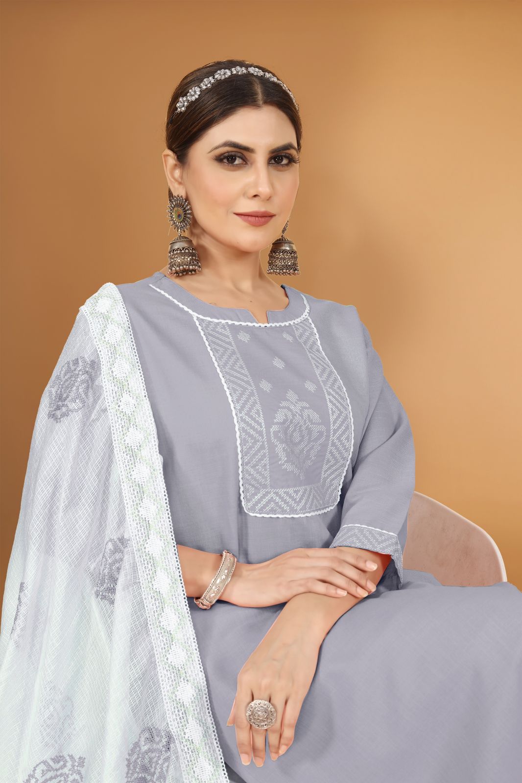 channel 9 sku 151sd to 155sd  cotton decent look top bottom with dupatta catalog