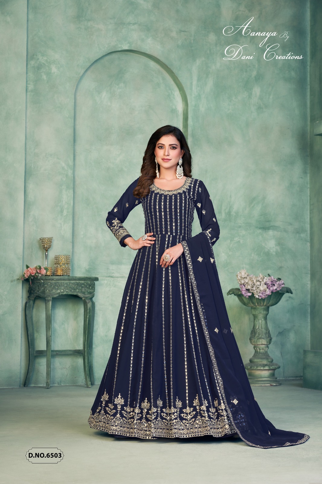 dani aanaya 165 georggete Regal look salwar suit catalog