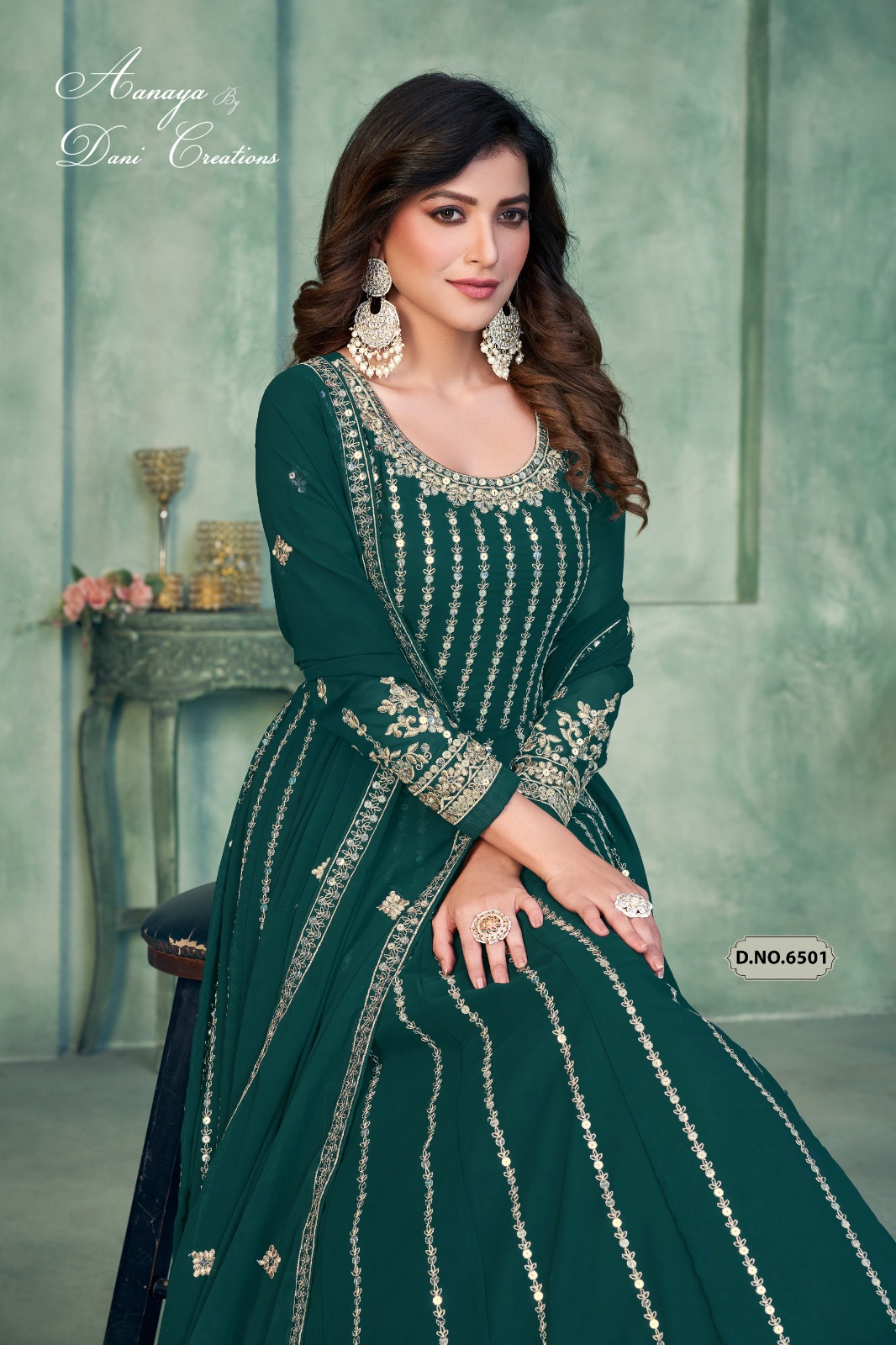 dani aanaya 165 georggete Regal look salwar suit catalog