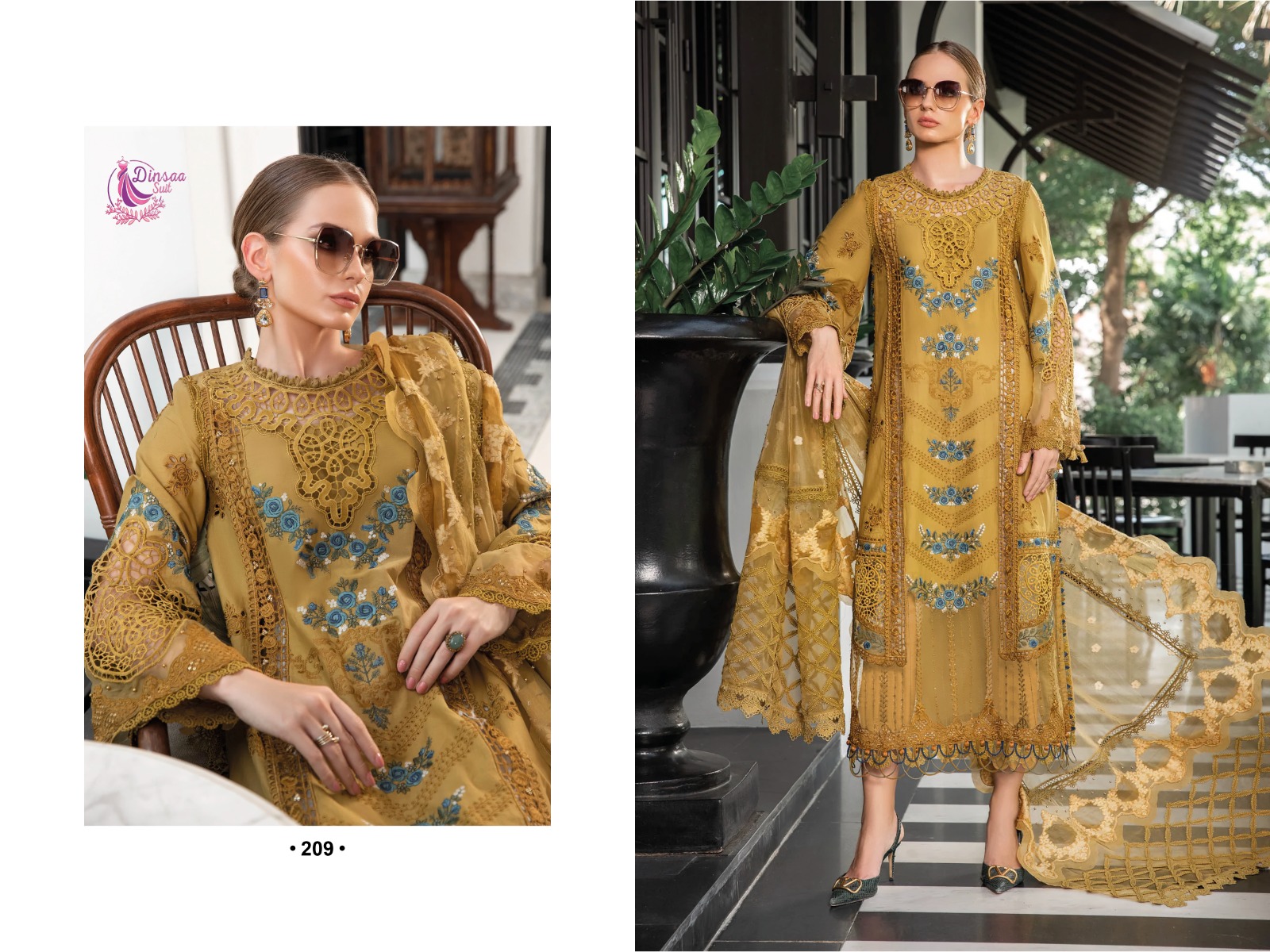 dinsaa suit maria b vol 3 cotton exclusive look salwar suit catalog