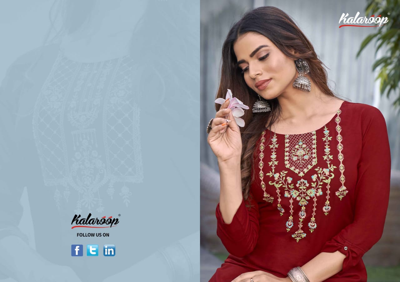 kalaroop by kajree lily 24 rayon innovative look kurti catalog